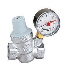 1/2 Eğimli Basınç Düşürücü Manometreli Vana  - CALEFFI - 533241