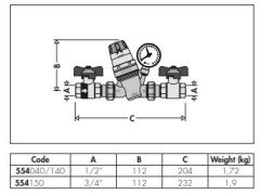 3/4 Otomatik Doldurma Ünitesi Manometreli (Basınç Saatli) CALEFFİ - 554150
