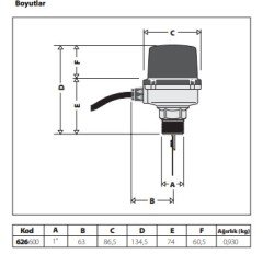 1'' İle 8'' Borulara Uygun Akış Anahtarı - CALEFFİ - 626600