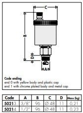 1/2 M Minical Otomatik Purjör Kapatma Musluğu Dahil - CALEFFİ - 502140