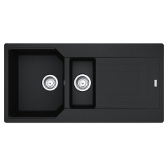 Franke Urban UBG 651-100 Evye Nero - Tezgaha Sıfır Siyah 1,5 Gözlü Granit Eviye - 114.0688.455