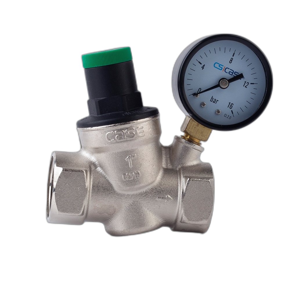 CASE - Basınç Düşürücü Manometreli Vana (Değiştirilebilir Filtreli Kartuş)