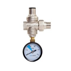 CASE - Minyon Basınç Düşürücü Rakorlu + Manometreli Vana